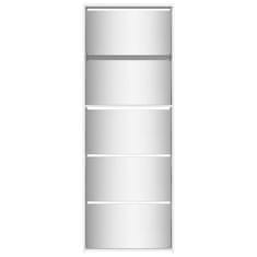 Vidaxl Botník so zrkadlom 5-poschodový lesklý biely 63x17x169,5 cm