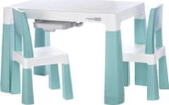 Freeon Plastový stolík so stoličkami Neo, biela/zelená
