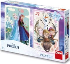 DINO Puzzle Ľadové kráľovstvo: Anna a Elsa 2x77 dielikov