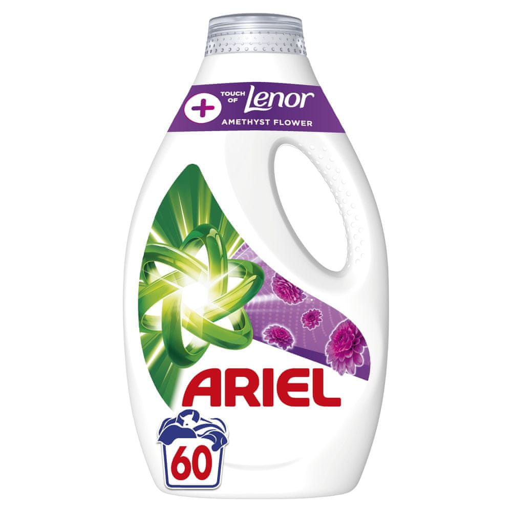 Ariel + Tekutý Prací Prostředek Touch Of Lenor Amethyst Flower 3l, 60 Praní