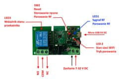 Wifi + RF beznapäťové relé Sonoff eWeLink 7-32V USB na ovládanie brány, sporáka
