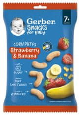 Gerber Snacks kukuričné chrumky jahoda a banán 7 x 28 g