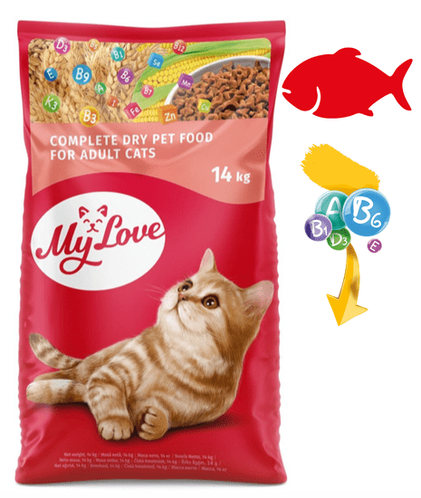 My Love MIAU Granule pre dospelé mačky s rybami 14 kg
