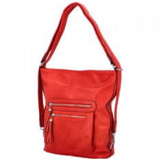 Romina & Co. Bags Praktický dámsky koženkový kabelko batoh Lady style, červený