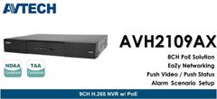 Avtech Kamerový set 1x NVR AVH1109 a 4x 2MPX IP Dome kamera DGM2203ASVSEP + 4x Kábel UTP 1x RJ45 - 1x RJ45 Cat5e 15m!
