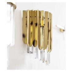 BELLA zlatá nástenná lampa s kryštálmi vysoký lesk 30 cm x 24 cm 11600wall