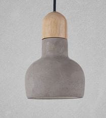 Betónová závesná lampa Olo s dreveným držiakom 21 cm
