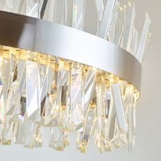 Strieborný LED luster Monte Carlo s krásnymi kryštálmi Ø60cm Crystal Silver 11533