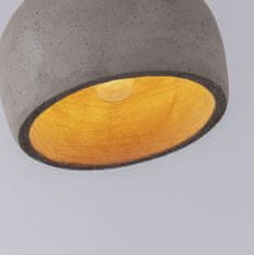 Betónová závesná lampa Olo s dreveným držiakom 21 cm