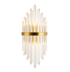 MONAKO krásna zlatá nástenná lampa s kryštálmi V22451