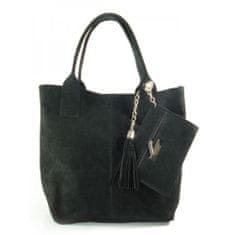 Vera Pelle Kabelky každodenné čierna Zamsz XL A4 Shopper Bag