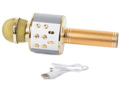 GFT 01377_ZL Karaoke Bluetooth mikrofón, 1800mAh zlatý