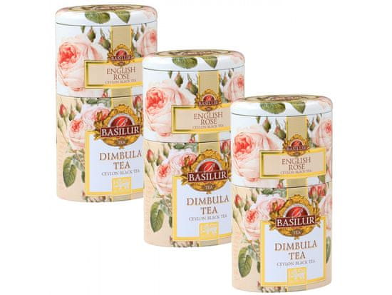 Basilur BASILUR English Rose & Dimbula 2 in 1 - čajový čaj v ozdobnej plechovke, 100g