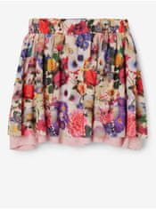 Desigual Ružovo-krémová dievčenská kvetovaná sukňa Desigual Bimba 146-152