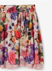 Desigual Ružovo-krémová dievčenská kvetovaná sukňa Desigual Bimba 146-152