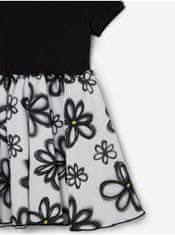 Desigual Bielo-čierne dievčenskú kvetované šaty Desigual Bera 122-128