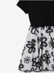 Desigual Bielo-čierne dievčenskú kvetované šaty Desigual Bera 122-128
