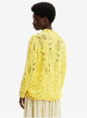 Desigual Žltý dámsky sveter s prímesou vlny Desigual Milano XL