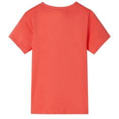 Vidaxl Detské tričko s krátkymi rukávmi svetločervené 128