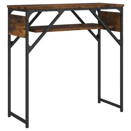 Vidaxl Konzolový stolík s policou dymový dub 75x30x75cm kompoz. drevo