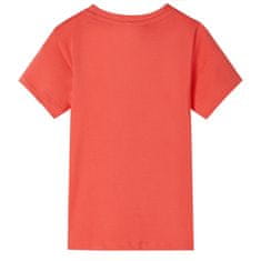 Vidaxl Detské tričko s krátkymi rukávmi svetločervené 116