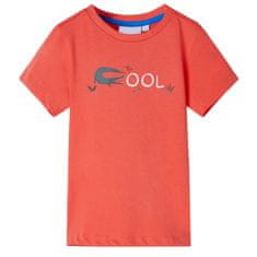 Vidaxl Detské tričko s krátkymi rukávmi svetločervené 128