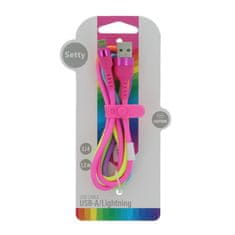 setty. kábel USB - Lightning 1,2 m 2,1A KNA-L-1.22.113 rainbow - dúhová (GSM171575)