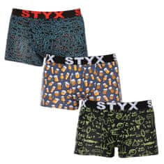 Styx 3PACK pánske boxerky art športová guma viacfarebné (3G12672/2) - veľkosť S