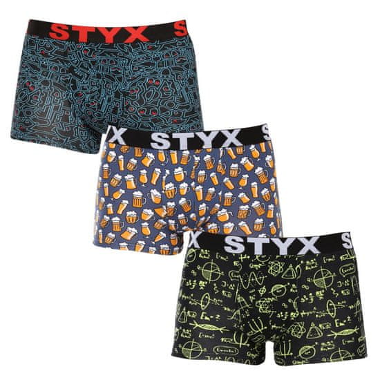 Styx 3PACK pánske boxerky art športová guma viacfarebné (3G12672/2)