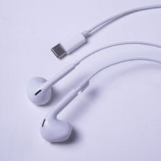 maXlife káblové slúchadlá MXEP-04 USB-C 1,2 m biela (OEM0002420)