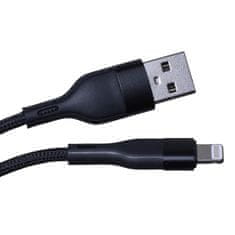 maXlife MXUC-07 kábel USB - Lightning 1,0 m 2,4A čierny nylon (OEM0101185)