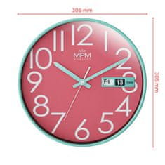 MPM QUALITY Nástěnné hodiny s datem a dnem v týdnu Date Style E01.4301.4323