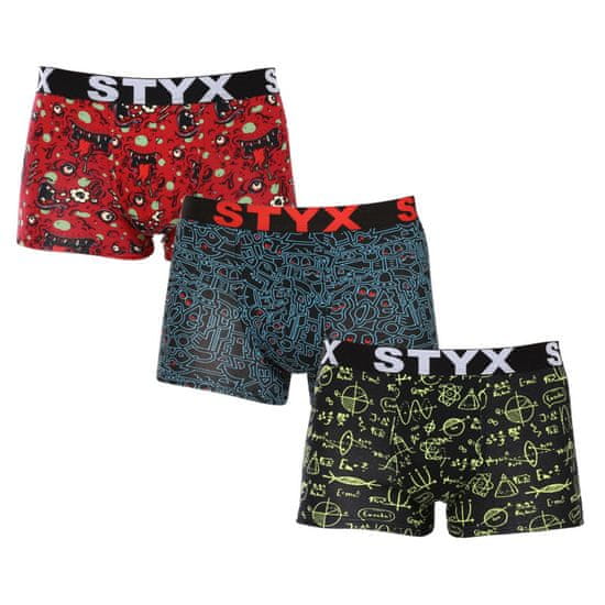Styx 3PACK pánske boxerky art športová guma viacfarebné (3G12612)