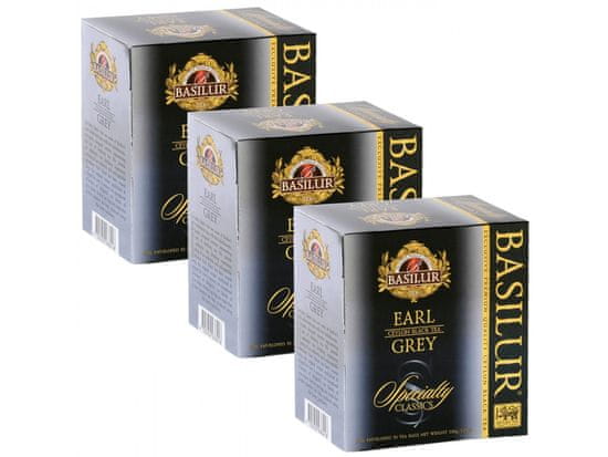 Basilur BASILUR Earl Grey - Čierny čaj z Cejlonska s bergamotovým olejom vo vreckách, 50x2g