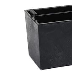 botle Balkónový box Kvetinový box Vložka do kvetináča Betónový vzhľad Čierny Obdĺžnikový 56x19 H19,5cm Povrch Matný plast Moderný Glamour