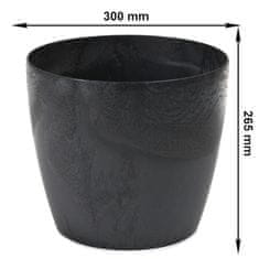 botle Kvetináč Kvetináč Betónový vzhľad Čierny okrúhly 30cm V 26,5cm Povrch Matný plast Moderný pôvab