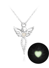 MINET Žiarivý strieborný náhrdelník ANGEL