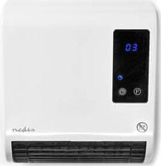 Nedis koupelnový ohřívač/ spotřeba 2000 W/ nastavitelný termostat/ 2 tepelné režimy/ IP22/ dálkové ovládání/ bílý