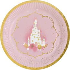 Amscan Papierový tanier na párty 8ks 23cm ružový zámok -