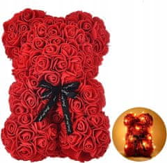 TopKing Medveď s ružami a LED svetlom