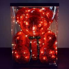 TopKing Veľký medveď s ružami a LED svetlom 40 cm