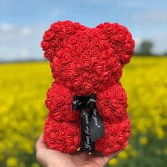 TopKing Veľký medveď s ružami a LED svetlom 40 cm