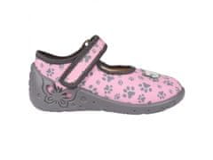 Zetpol Ružové detské papuče s koženou vložkou, papuče pre dievča Weronika mačka ZETPOL 22 EU