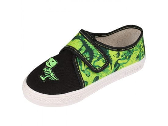Zetpol Čierno-zelené detské tenisky/papuče na suchý zips Grześ ZETPOL sú skvelou obuvou pre aktívnych chlapcov.