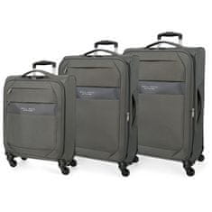 Jada Toys Sada textilných cestovných kufrov ROLL ROAD ROYCE Grey / Sivá, 55-66-76cm, 5019422