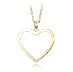 MINET Elegantný pozlátený strieborný náhrdelník srdce