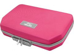 Vŕtací skrutkovač aku s príklepom, ružový, 12V Li-ion, 2000mAh, v kufri s náradím, sada 27ks