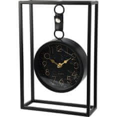 SEGNALE Stolové hodiny kovové 20 x 7 cm čierna