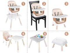 Detská jedálenská stolička 6v1 béžová
