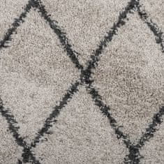 Petromila vidaXL Shaggy koberec PAMPLONA, vysoký vlas, béžová+antracit 300x400cm